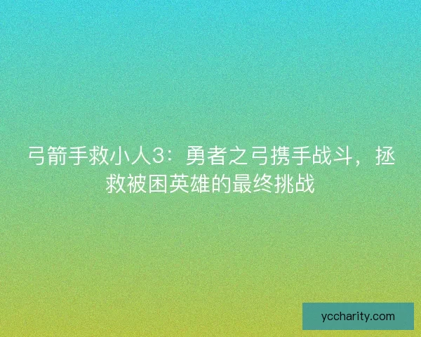 弓箭手救小人3：勇者之弓携手战斗，拯救被困英雄的最终挑战
