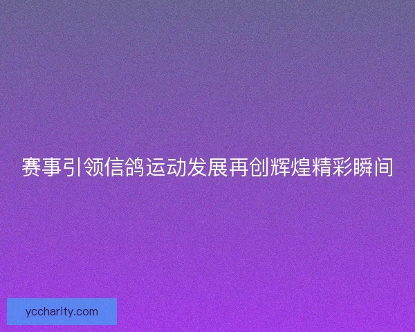 赛事引领信鸽运动发展再创辉煌精彩瞬间