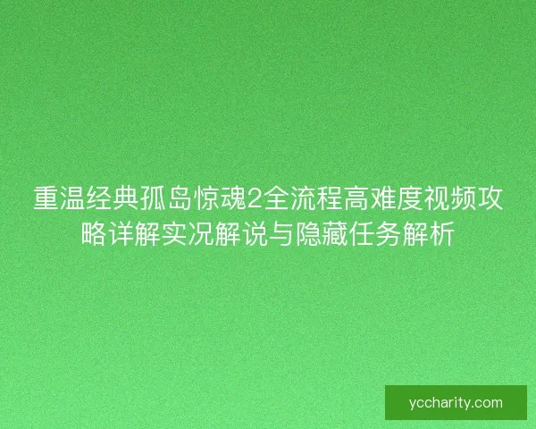 重温经典孤岛惊魂2全流程高难度视频攻略详解实况解说与隐藏任务解析